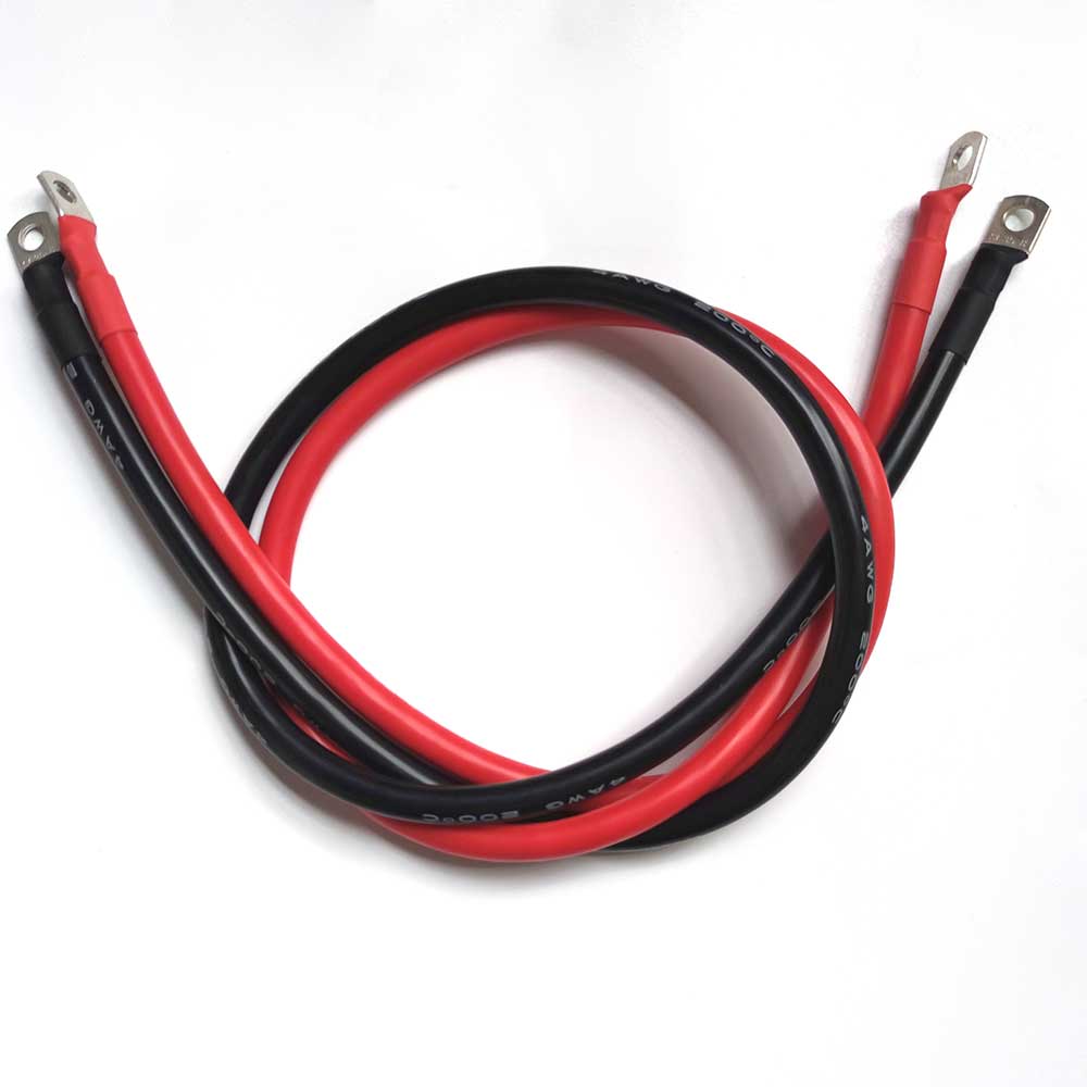 10/8/6/4 AWG Battery Cable,Flexible Silicone Wire with Lug For Battery,Inverter,Solar Stytem,Car,Motorcycle Power Connection