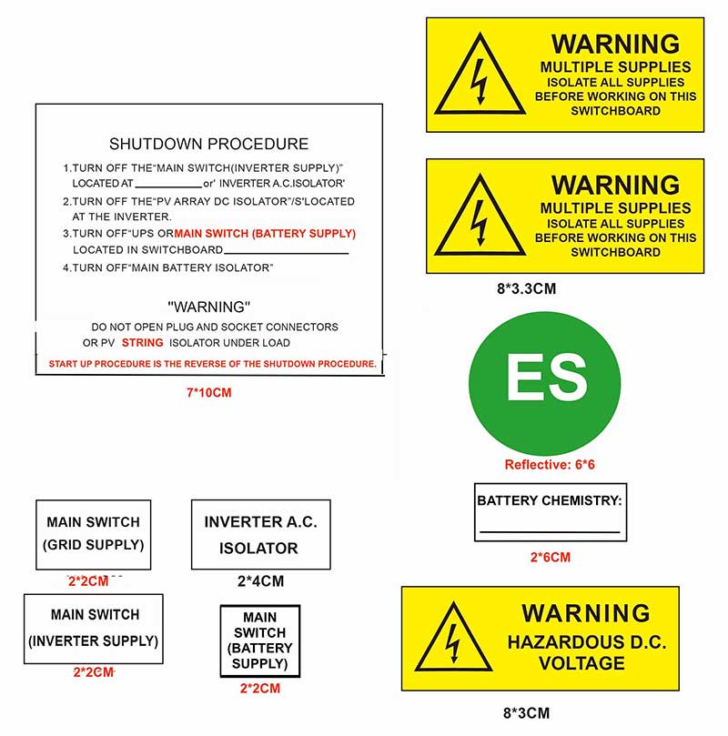 UV stable ABS Solar Label Kit