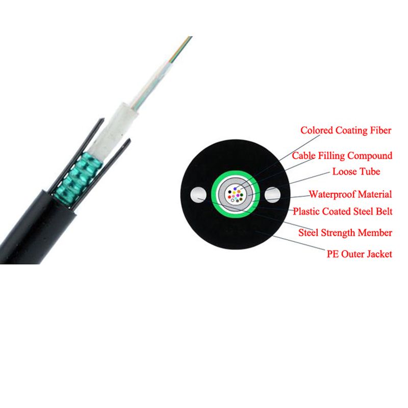 2- 12Core single mode fiber optic cable Outdoor Fiber Optic Armored Drop Wire Cable