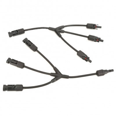  Y Type Solar Panel Connector 3 branch Extension Cable PV Wire Adapter Branch Parallel Connection Cable Connectors