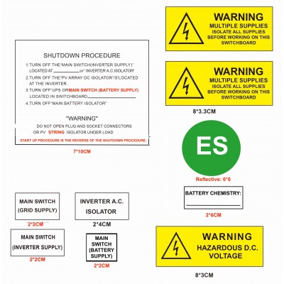 UV stable ABS Solar Label Kit