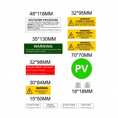 UV stable ABS Solar Label Kit